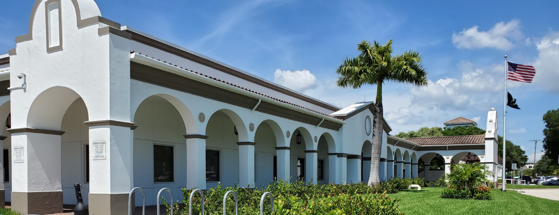 Photograph of exterior of Collier County's Headquarters Library